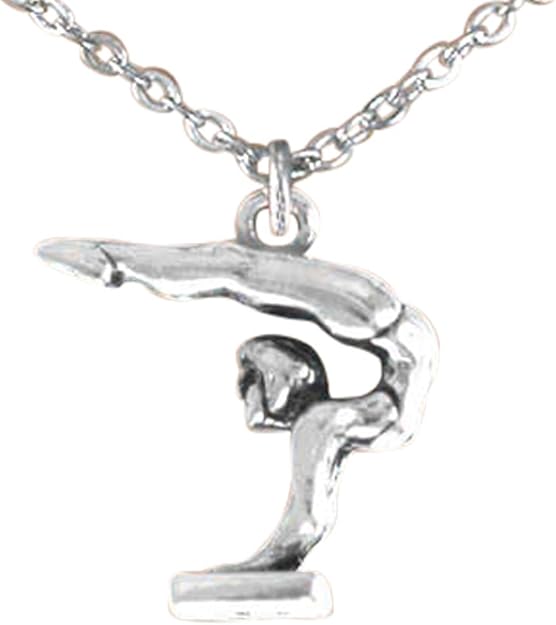 Children's Gymnast On Pommel Horse Necklace, Adjustable, Hypoallergenic, Nickel, Lead & Cadmium Free