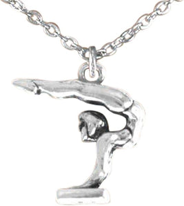 Gymnast On Pommel Horse Necklace, Adjustable, Hypoallergenic, Nickel, Lead & Cadmium Free