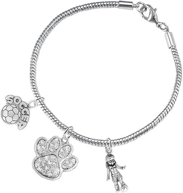 The, Soccer Jewelry Crystal Paw Hypoallergenic Adjustable, Safe-Nickel, Lead Free