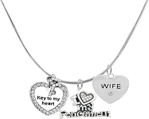 Policeman's, I Love My Policeman, Wife, Key to My Heart, Adjustable, Hypoallergenic, Safe-Nickel, Lead, Free