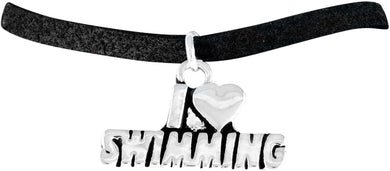 Swimming I Love Swimming Bracelet Adjustable Hypoallergenic, Safe-Nickel, Lead & Cadmium Free!