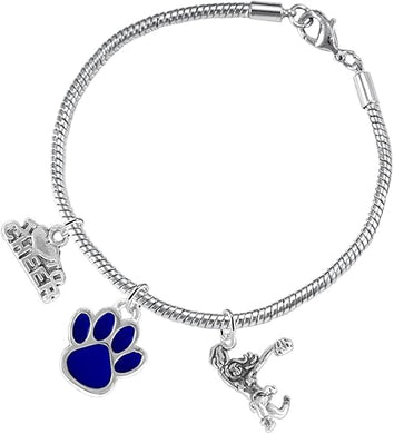 Paw Crystal Cheer 3 Charm Bracelet Safe-Hypoallergenic, Nickel, Lead and Cadmium Free