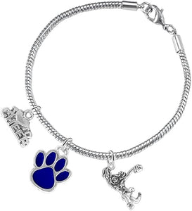 Paw Crystal Cheer 3 Charm Bracelet Safe-Hypoallergenic, Nickel, Lead and Cadmium Free