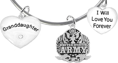 Granddaughter, I Will Love You Forever, Army Hypoallergenic, Safe-Nickel Free, No Poisonous Lead Or Cadmium