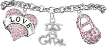 Love, Its A Girl, Adjustable Bracelet, Hypoallergenic, Safe-Nickel, Lead, Cadmium Free