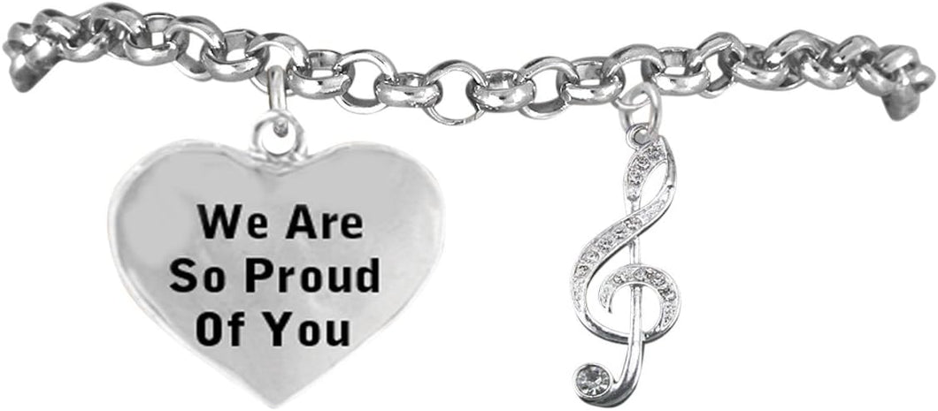 The, Crystal Treble Clef, We are So Proud of You Hypoallergenic Adjustable Bracelet, Safe-Nickel, Lead Free