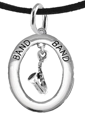 Band Saxophone Player, Hypoallergenic Adjustable Necklace, Safe-Nickel, Lead and Cadmium Free