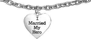 I Married My Hero Heart, Adjustable Foot Anklet, Hypoallergenic, Safe-Nickel, Lead, And Poisonous Cadmium Free.!