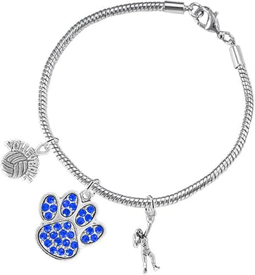 Blue Crystal Paw Volleyball, Adjustable, Safe-Hypoallergenic, Nickel, Lead and Cadmium Free