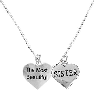 The Most Beautiful Sister Adjustable Curb Chain Necklace, Hypoallergenic, Safe-Nickel, Lead, Cadmium Free