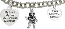 Firefighter, My Love, My Joy, My Sunshine, I Will Love You Forever Bracelet, Hypoallergenic, Safe-Nickel, Lead, Free
