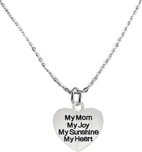 My Mom,My Joy,My Sunshine,My Heart Sterling Silver Solid .925 Sterling, Not Plated Or Coated.18 Inch Necklace Chain, Safe-Nickel, Lead, and Cadmium Free