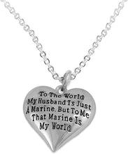 Marine Wife, My Husband is My World, Necklace, Hypoallergenic, Safe- Nickel, Lead and Cadmium Free