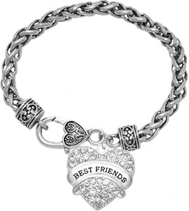 Best Friends Crystal Heart Bracelet