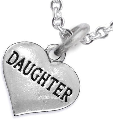 Daughter Heart Charm Necklace Hypoallergenic, Adjustable, Safe, Nickel, Lead & Cadmium Free!