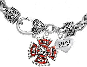 Firefighter Mom Bracelet, Hypoallergenic, Safe-Nickel, Lead, Cadmium Free