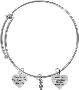 Sigma Delta Tau Greek Letters, You Have The Power To Succeed,Never Give Up, Never Quit, Licensed Sorority Jewelry Manufacturer, Hypoallergenic Safe Adjustable Thin Miracle Wire Bracelet,