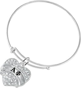 Alpha Phi- Licensed Sorority Jewelry Manufacturer, Hypoallergenic Safe Crystal Heart