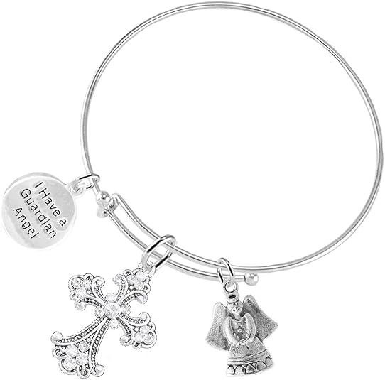 Christian Guardian Angel 3 Charm Adjustable Bracelet Hypoallergenic, Safe-Nickel, Lead, Free