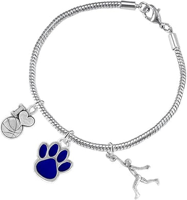 Blue Paw Basketball Jewelry, Adjustable, Safe-Hypoallergenic, Nickel, Lead Free
