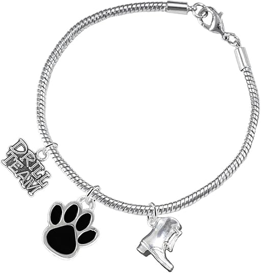 The, Drill Team Jewelry Black Paw Hypoallergenic Adjustable, Safe-Nickel, Lead Free