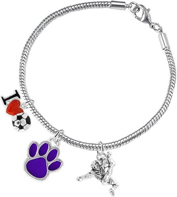 The, Soccer Jewelry Purple Paw Hypoallergenic Adjustable, Safe-Nickel, Lead Free