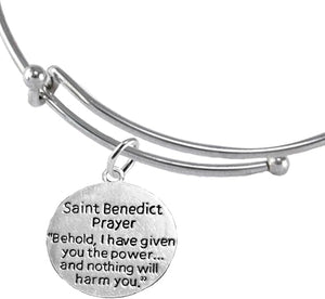 Saint Benedict Protective Charm, and Prayer, Protect Me from Harm, from Evil, from The Devil Adjustable. Bracelet Nickle, Lead Cadmium Free