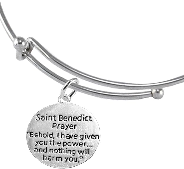 Saint Benedict Protective Charm, and Prayer, Protect Me from Harm, from Evil, from The Devil Adjustable. Bracelet Nickle, Lead Cadmium Free
