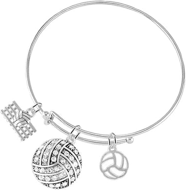 Crystal Volleyball, Adjustable, Safe-Hypoallergenic, Nickel, Lead, and Cadmium Free