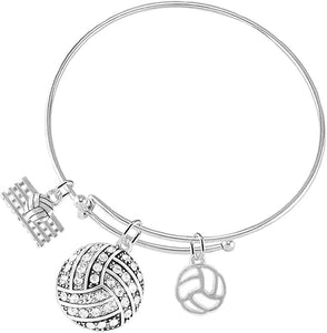 Crystal Volleyball, Adjustable, Safe-Hypoallergenic, Nickel, Lead, and Cadmium Free