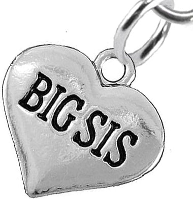 Big Sis Heart Charm Fishhook Earring Hypoallergenic, Safe-Nickel, Lead & Cadmium Free!