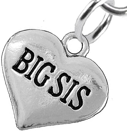 Big Sis Heart Charm Fishhook Earring Hypoallergenic, Safe-Nickel, Lead & Cadmium Free!