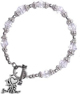 Navy, I Love My Sailor, Crystal Heart, Bracelet, Hypoallergenic, Safe-Nickel, Lead, Free