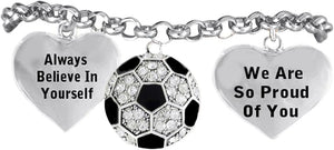 Soccer Always Believe in Yourself Adjustable Bracelet, Safe-Hypoallergenic, Nickel, Lead, Free!
