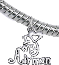 Air Force, I Love My Airman, Snake Chain Bracelet Hypoallergenic, Safe-Nickel, Lead, Cadmium Free