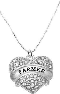 Farmer Hypoallergenic Crystal Heart Cable Chain Necklace