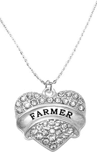Farmer Hypoallergenic Crystal Heart Cable Chain Necklace