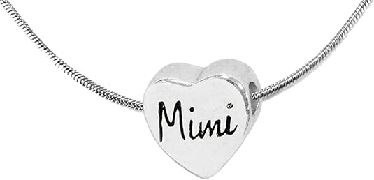 Mimi Heart, European Designed Charm With Adjustable Snake Chain Necklace, Sterling Silver Finish With Overcoat Protection™, Nickel, Lead, Cadmium Free