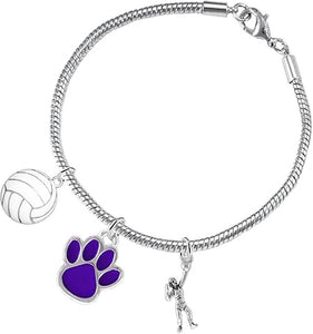 Purple Paw Volleyball, Adjustable, Safe-Hypoallergenic, Nickel, Lead Free