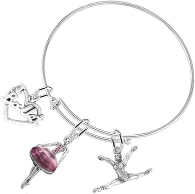 Ballet 3 Charm Adjustable Bracelet Hypoallergenic. Safe-Nickle and Lead Free!