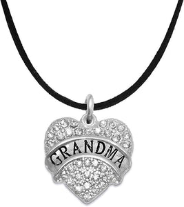 Grandma Crystal Heart Necklace, Safe-Hypoallergenic, Nickel, Lead & Cadmium Free!