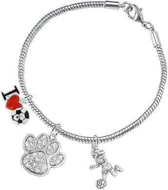 The, Soccer Jewelry Crystal Paw Hypoallergenic Adjustable, Safe-Nickel, Lead Free
