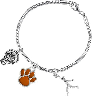 Orange Paw Basketball Jewelry, Adjustable, Safe-Hypoallergenic, Nickel, Lead Free