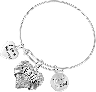 Christian 3 Charm Adjustable Bracelet Hypoallergenic, Safe-Nickel, Lead, Free