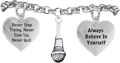 The, Singer's Microphone Never Give Up, Never Quit Hypoallergenic Adjustable Nickel, Lead Free