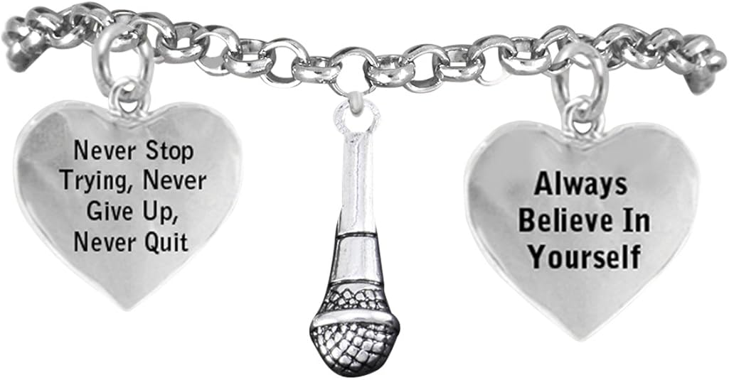 The, Singer's Microphone Never Give Up, Never Quit Hypoallergenic Adjustable Nickel, Lead Free