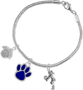 Blue Paw Volleyball, Adjustable, Safe-Hypoallergenic, Nickel, Lead and Cadmium Free