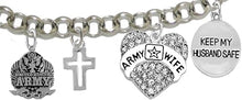 Army Wife, Keep My Husband Safe, Adjustable Hypoallergenic, Safe-Nickel, Lead, Cadmium Free