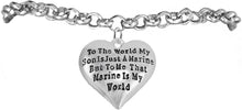 Marine Mom, My Son, is My World Bracelet, Hypoallergenic, Safe- Nickel, Lead and Cadmium Free