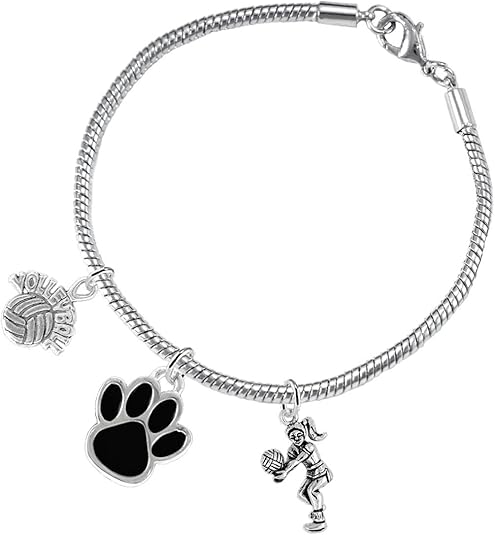 Black Paw Volleyball, Adjustable, Safe-Hypoallergenic, Nickel, Lead and Cadmium Free